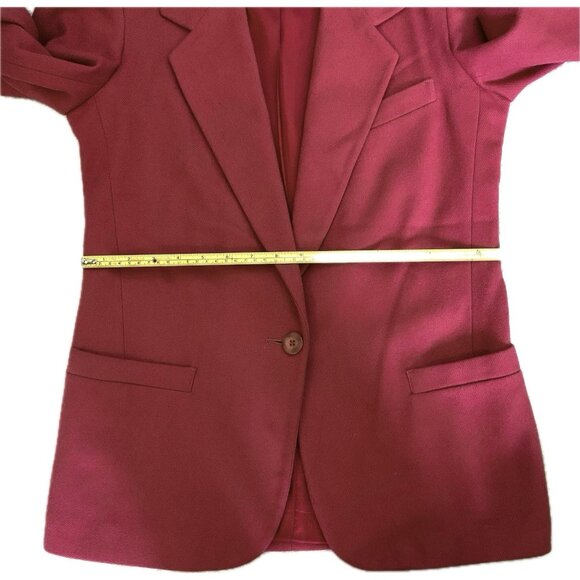Vtg John Meyer Jacket Blazer Womens Sz Petites P2 Pink 1 Button 100% Wool Lined - Picture 13 of 16